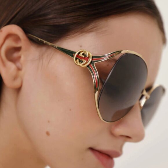 NWT GUCCI AUTHENTIC SUNGLASSES, WOMEN OVERSIZDE GUCCI - Picture 5 of 6